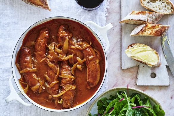 Adam Liaw’s sausage sizzle stew