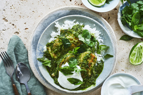 Eat your dark leafy greens: Karen Martini’s green chicken masala.