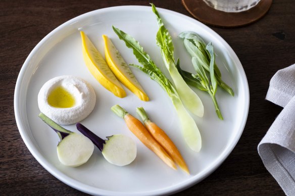 Nearly all produce on the menu is organically grown on-site.