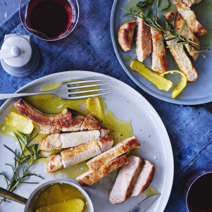 Lemony pork chops.
