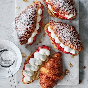 Strawberry and cream croissants.