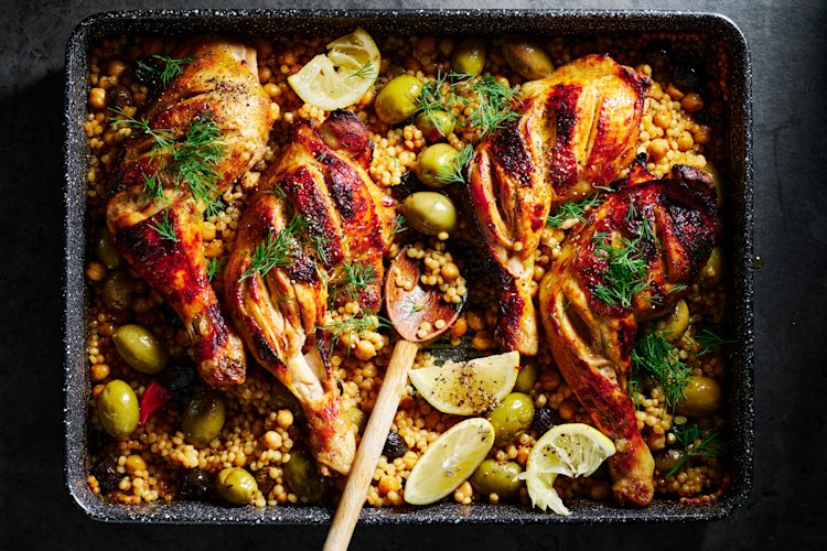 Slashing the thickest part of the chicken thigh helps it cook more quickly.