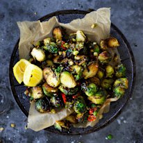 Adam Liaw gives Brussels sprouts the crispy salt and pepper treatment (ala squid).