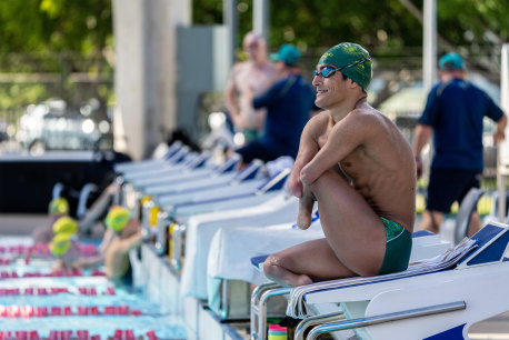 Australian Paralympian Ahmed Kelly at a training camp in Cairns. 