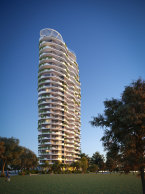 The tower will be 25 storeys tall with open space outside.