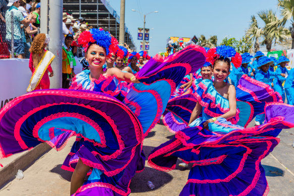 Carnival parade in Barranquilla, Colombia.