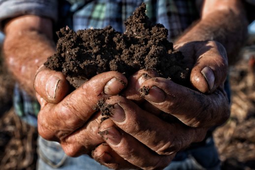 Farmer Scott McCalman on his Liverpool Plains property north-west of Gunnedah.