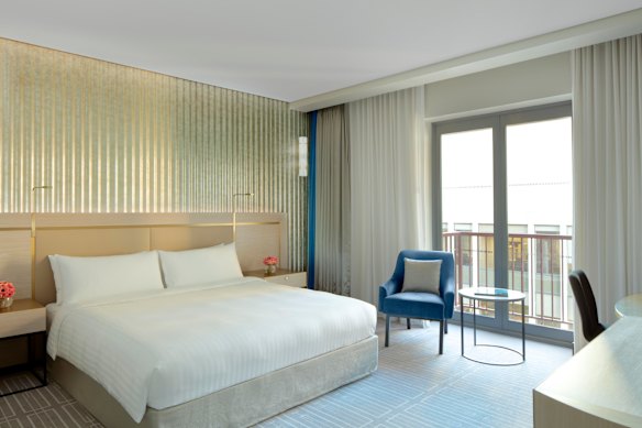 Inside a Deluxe Balcony room.