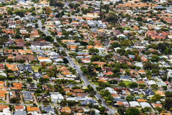An aerial view of Perth.