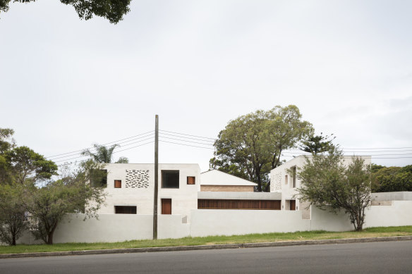 The exterior of Curl Curl House, which has been shortlisted for best new home in the 2022 NSW Architecture Awards. 