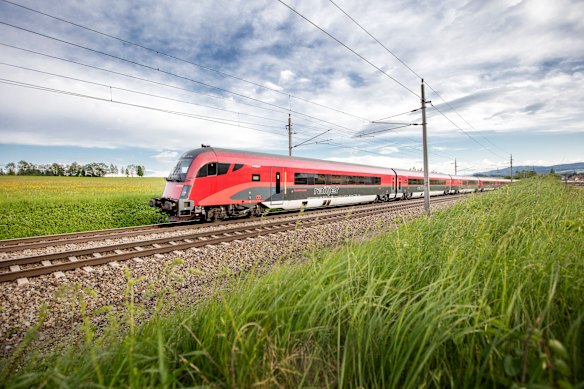 The Railjet from Vienna to Innsbruck.