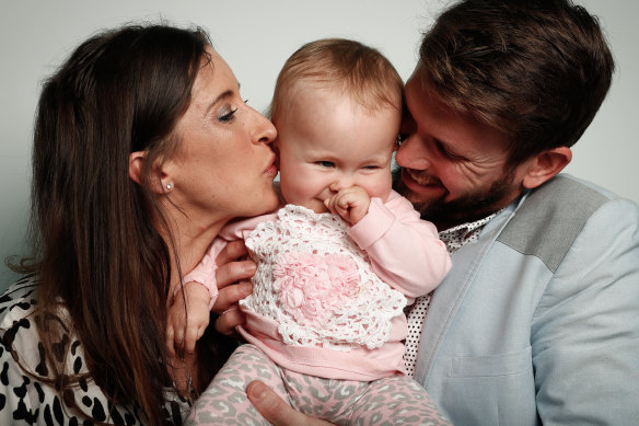 Bethan and Johnny McElwee with Aviana last year.