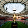 Host with the most: The FIFA World Cup Trophy on display at BC Place Stadium, Vancouver (composite image)