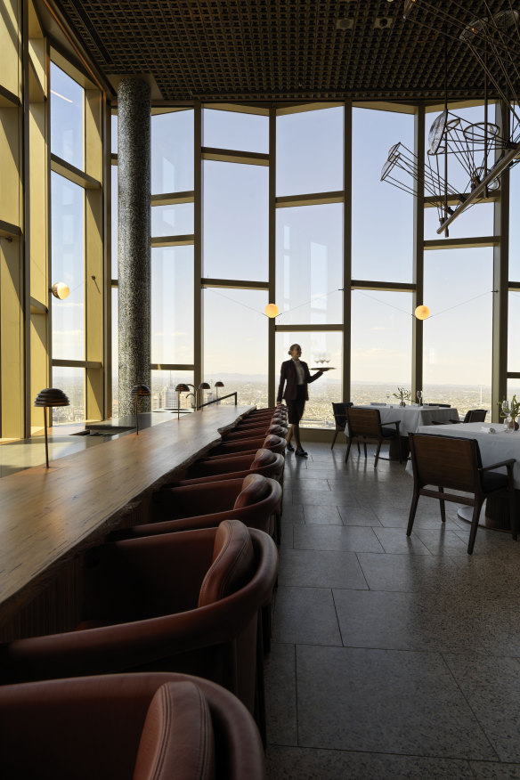 The19-metre bar and open kitchen.