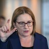 Premier Jacinta Allan in the state budget lock-up on Tuesday.