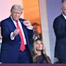 President Donald Trump dances at the end of the draw for the 2026 soccer World Cup at the Kennedy Center in Washington, Friday, Dec. 5, 2025. (Mandel Ngan/Pool Photo via AP)