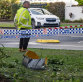 Debris from the helicopter crash on the Cairns Esplanade.