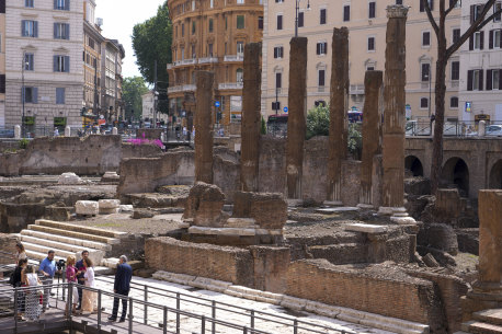 For decades tourists had to gaze down from the bustling sidewalks rimming Largo Argentina to admire the temples below.