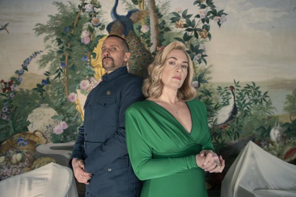 Kate Winslet and Matthias Schoenaerts in The Regime. 