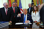 Donald Trump has told reporters he loves 'the inflation'.