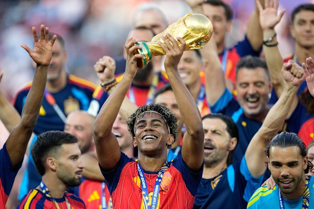 Yamal celebrates winning the World Cup