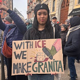 One of many signs at the rally.