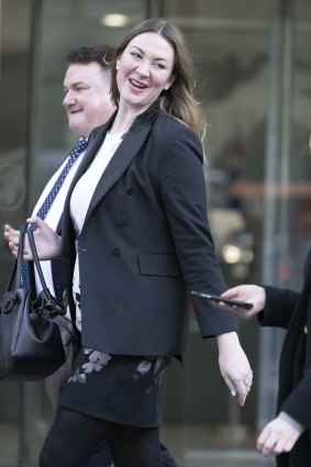 Selina Holder leaving court on Monday.