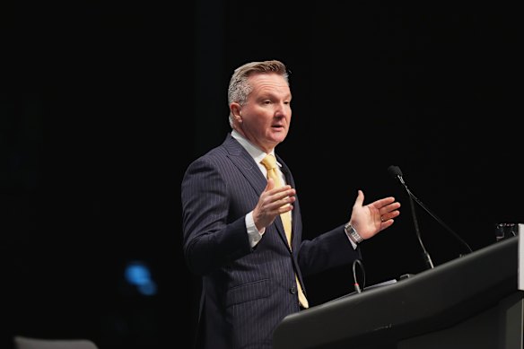 Climate Change and Energy Minister Chris Bowen at an energy conference in Melbourne last week.