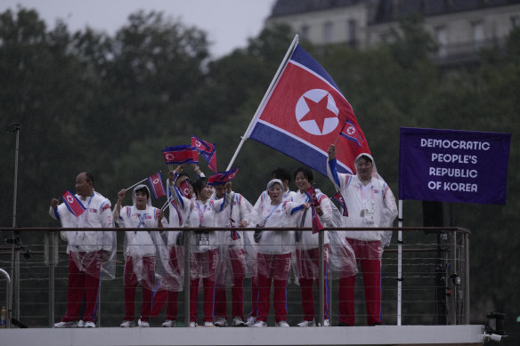 North Korean athletes at the opening ceremony.