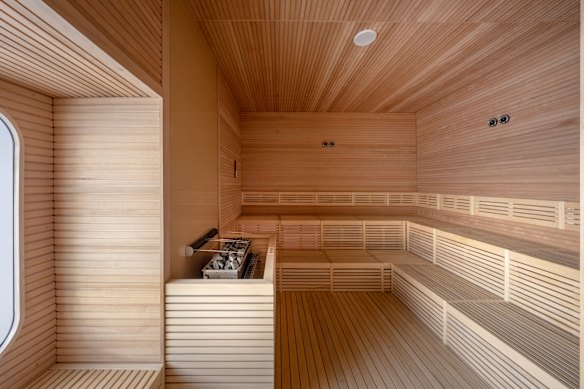 The sauna in the MSC Aurea Spa boasts ocean views.