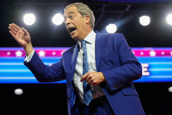 Nigel Farage at the Conservative Political Action Conference in the US in March 2023. 