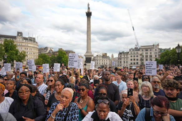 The vigil was organised by Stand Up to Racism.