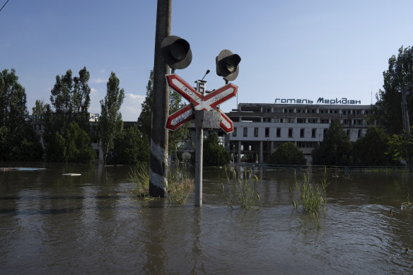 The streets of Kherson on Tuesday.