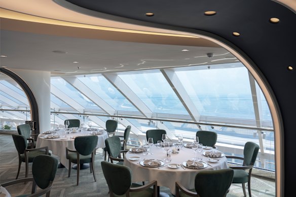 MSC Yacht Club has a dedicated restaurant offering panoramic views. 