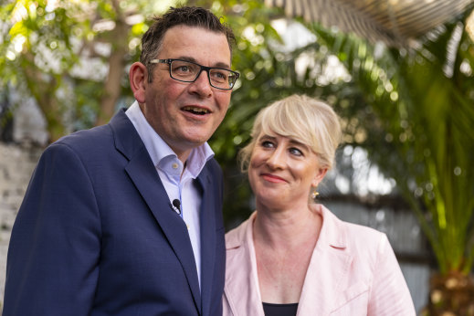 Victorian Premier Daniel Andrews, with wife Catherine Andrews.