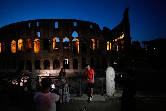 Rome’s Colosseum remains open for evening visits aimed at helping visitors avoid the daytime heat.