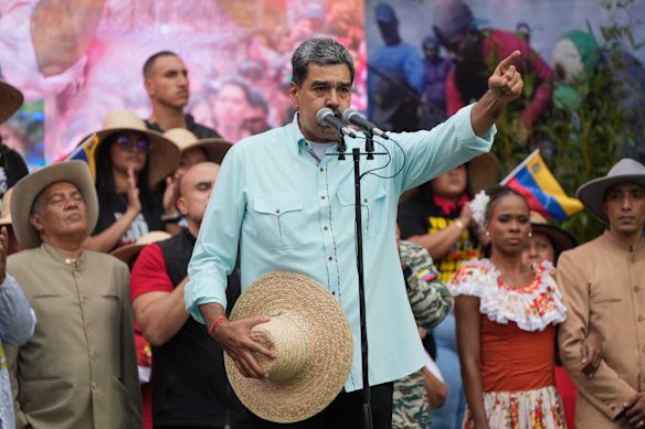 Venezuelan President Nicolas Maduro speaks to supporters at an event commemorating the Battle of Santa Isabel on Wednesday.