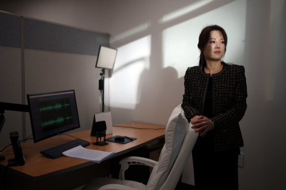Lee Si-young, director of Free North Korea Radio, at the recording studio where its content is recorded daily in Seoul, South Korea.