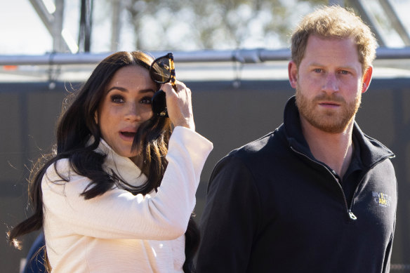 The Duke and Duchess of Sussex, Prince Harry and Megan at the Invictus Games last year.