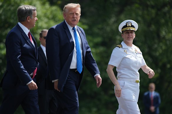 Donald Trump, pictured with CIA director John Ratcliffe last week. 