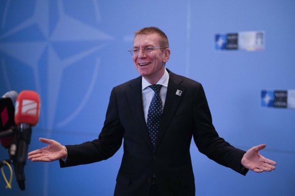 Edgars Rinkevics in 2022 in his role as Latvia’s foreign minister.