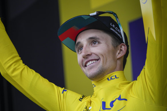 Jai Hindley leads the Tour de France on his debut at cycling’s biggest event.