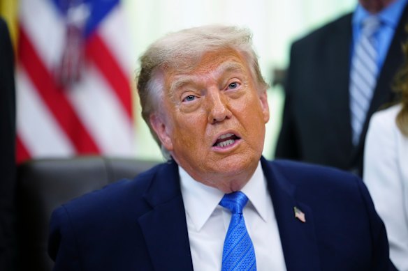 US President Donald Trump speaks in the Oval Office on Wednesday, June 10. 