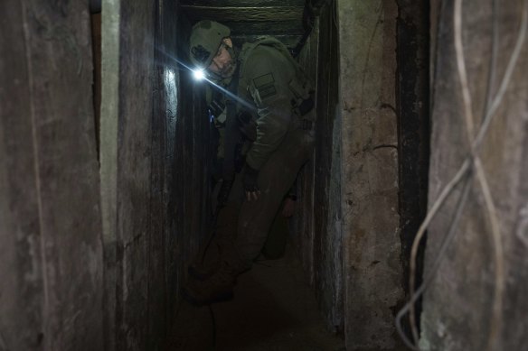 The tunnel was located near destroyed homes and streets in a city that’s become the focus of Israel’s ground offensive. 