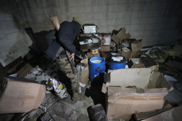 Rebels showed reporters the factory and the chemicals used to produce the pills.