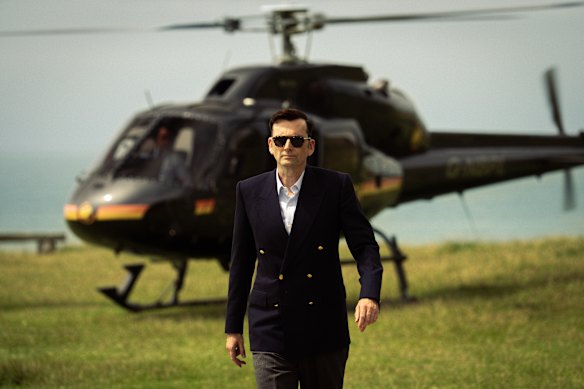 David Tennant as Rivals’ top villain Lord Tony Baddingham.