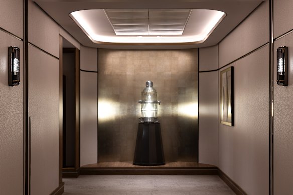 One of the maritime-inspired pieces from the contemporary art collection aboard Luminara.