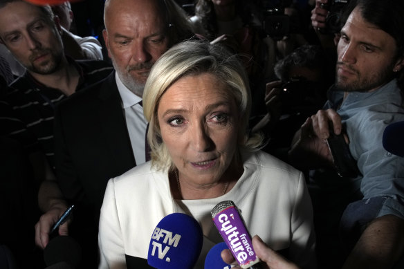 Far-right National Rally leader Marine Le Pen after the second round of France’s legislative election.