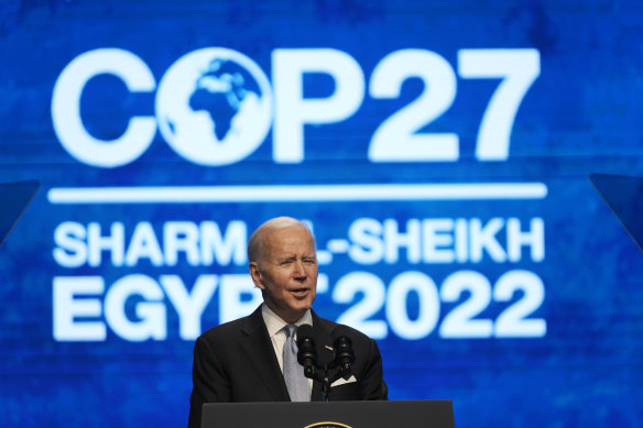 President Joe Biden speaks at the COP27 U.N. Climate Summit before flying south.