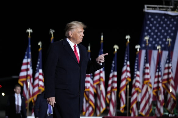 Former US president Donald Trump campaigned at the rally for Ohio Republican candidates including JD Vance.